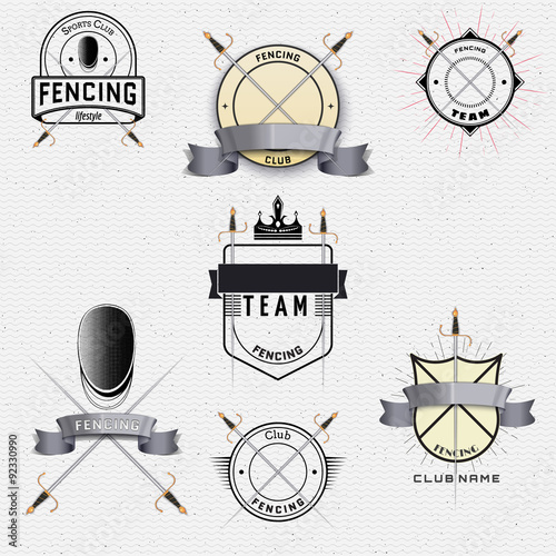 Fencing badges logos and labels for any use