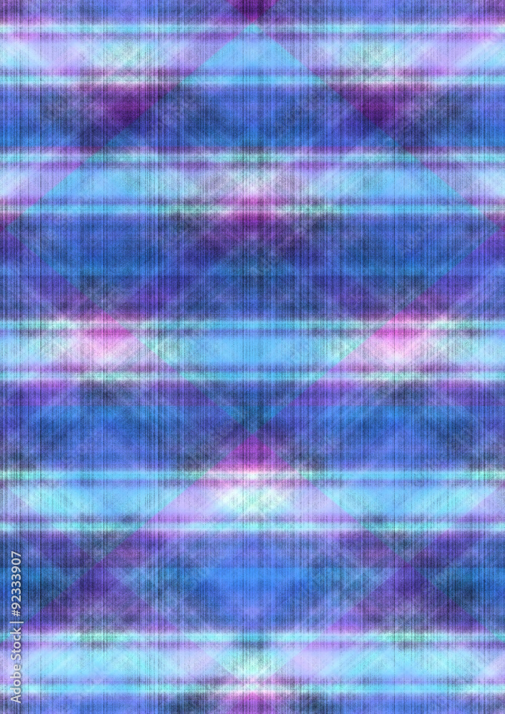 Blue violet checkered matte background covered black dotted lines