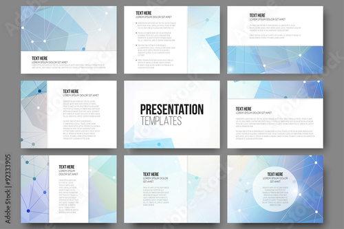 Set of 9 vector templates for presentation slides. Abstract