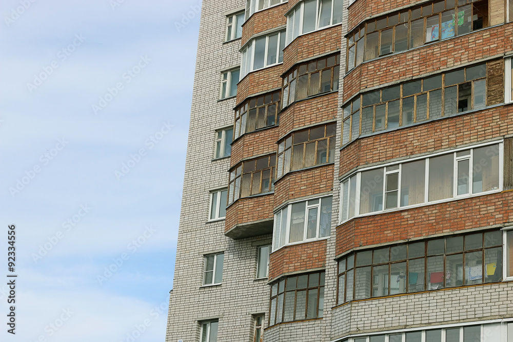 Facade of multistory apartment house