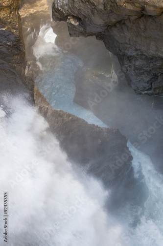 Trummelbach falls (Trummelbachfalle), waterfall in the mountain