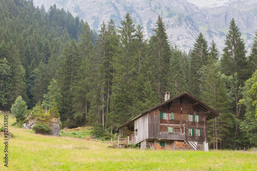 Typical house in the Swiss alps