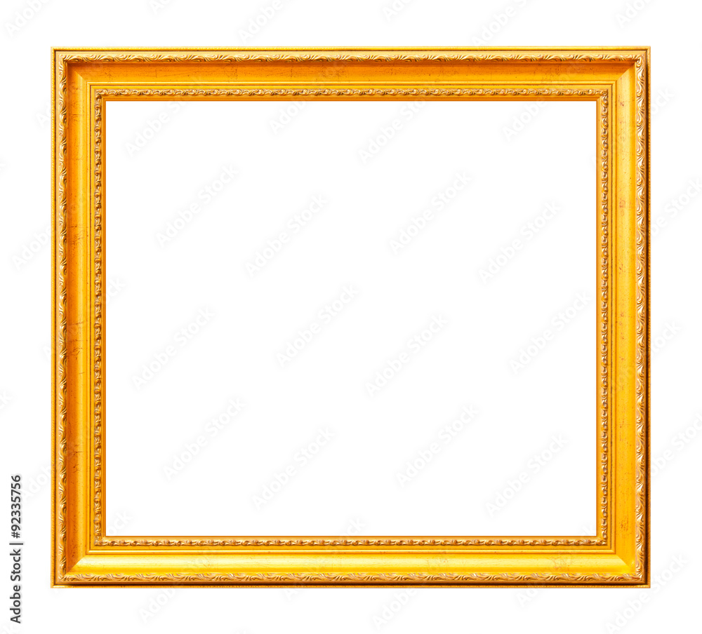 Old gold frame isolated on white Old gold frame isolated on white