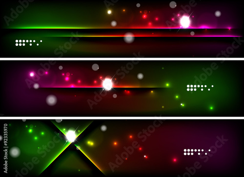 Set of banner, header backgrounds with place for your message
