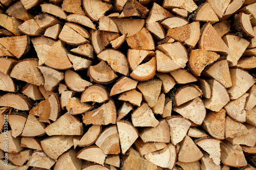 Pile of chopped fire wood, background