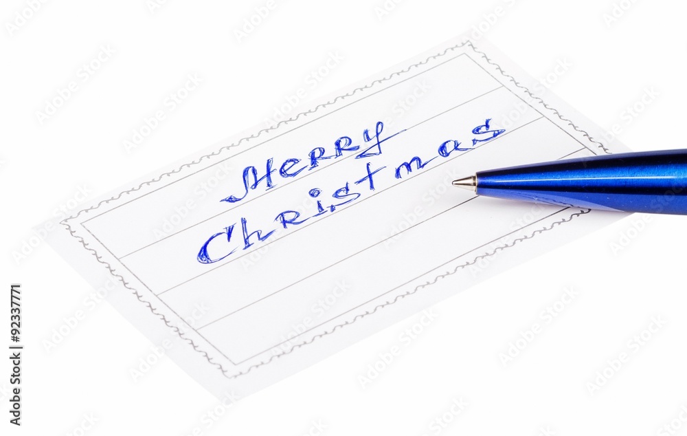pen and badge with the inscription Merry Christmas pen and badge with the inscription Merry Christmas
