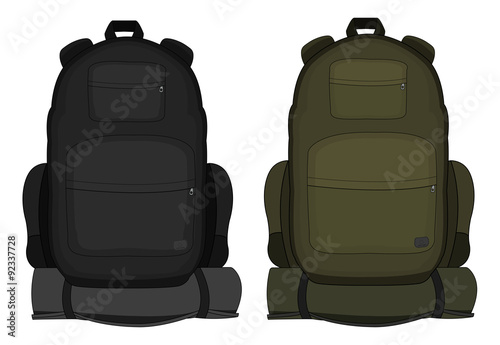 Travel backpacks. Green and black