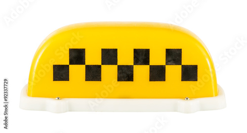 taxi sign isolated on a white background