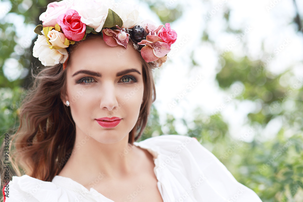 Naklejka premium model in slovakian national costume