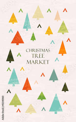 Christmas tree market lettering