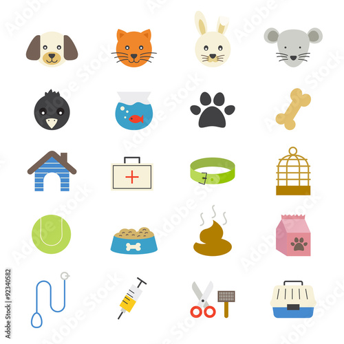 Pet Flat Icons color