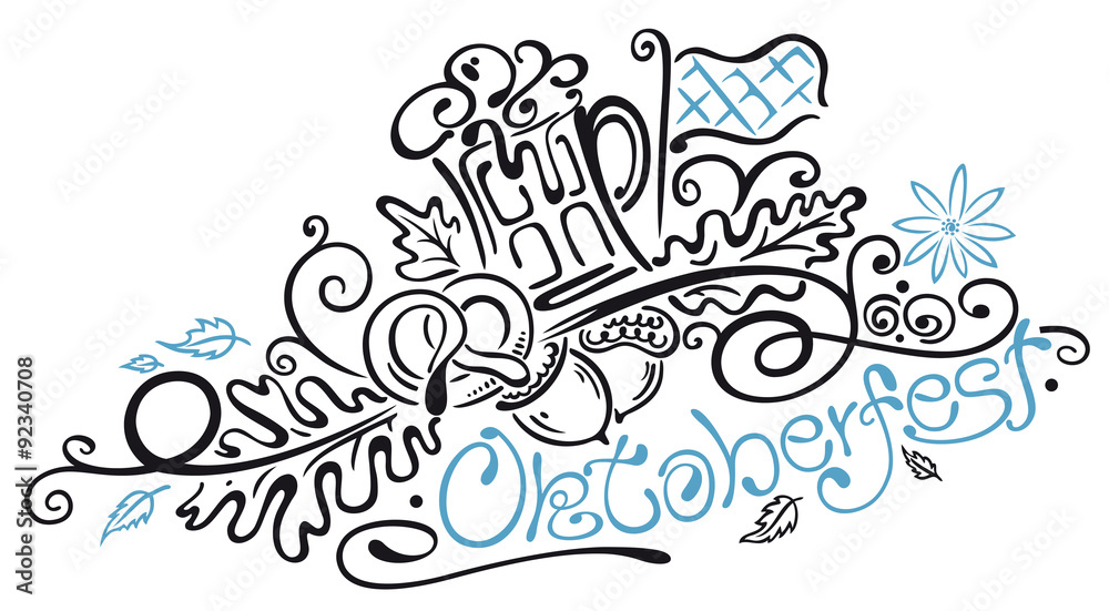 Wunschmotiv: Oktoberfest Design, Herbst Vektor #92340708