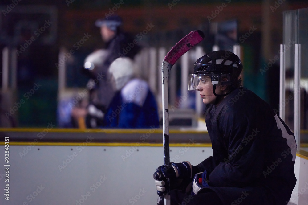 Naklejka premium ice hockey player portrait