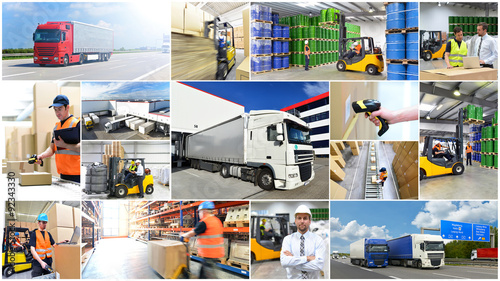 Collage Transport - Logistik - Versand - Warenlager // shipping and logistics photo