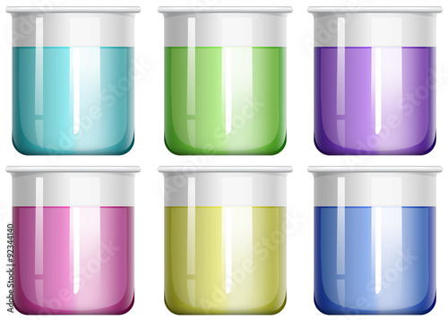 Liquid mixture in glass beaker