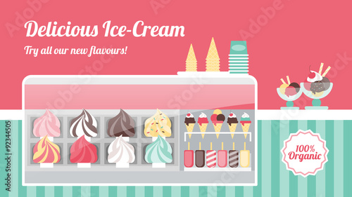 Ice cream shop banner