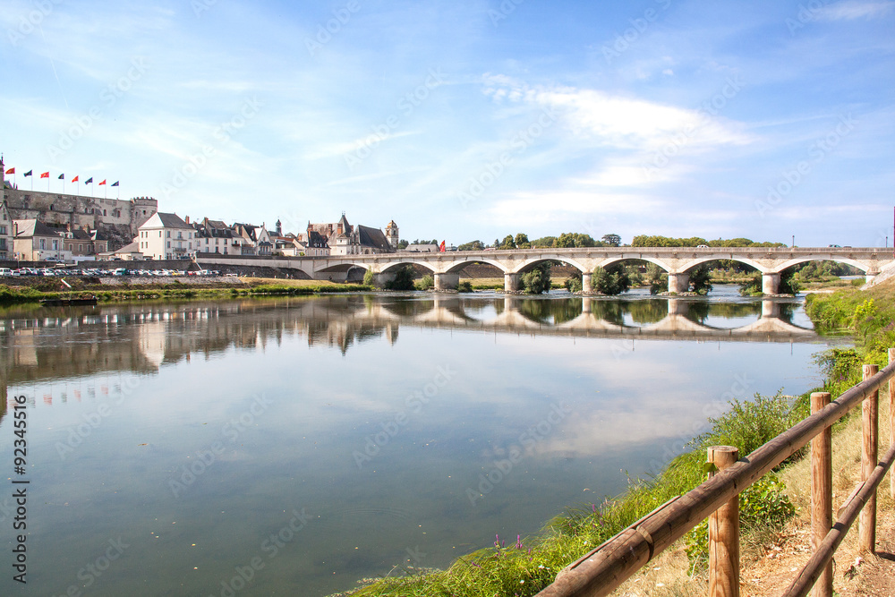 La Loire et le pont d'Amboise, Indre et Loire, France
