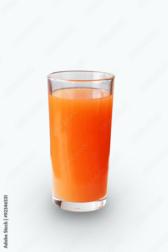 Orange juice glass. Isolated on white background Orange juice glass. Isolated on white background