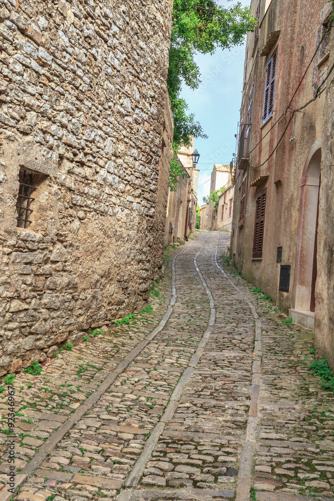 Mountain Fortress and Village of Erice on Sicily, Italy Mountain Fortress and Village of Erice on Sicily, Italy