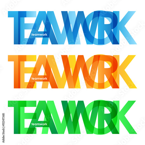 TEAMWORK Vector Overlapping Letters Icon