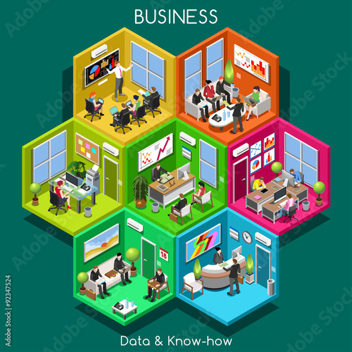 Business Cells Isometric people Vector