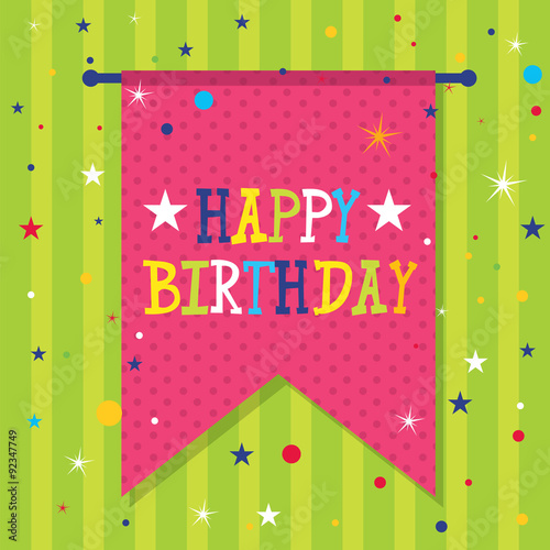 Birthday party with banner vector design. EPS 10 & HI-RES JPG Included 