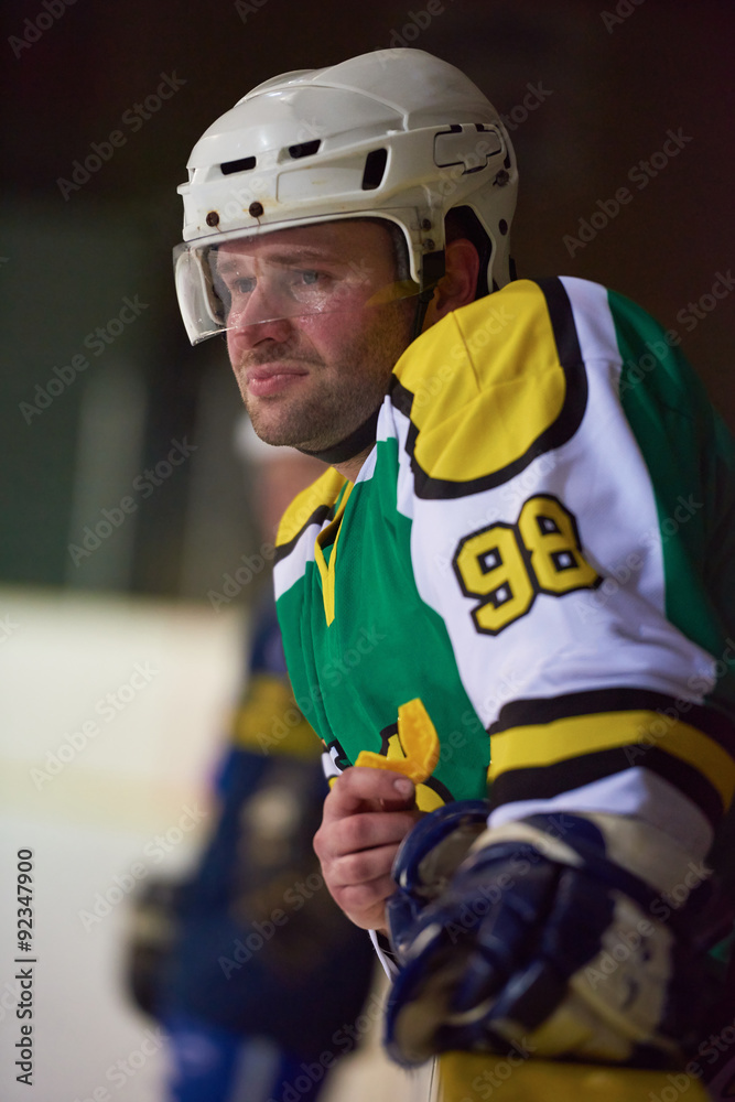 ice hockey players on bench ice hockey players on bench