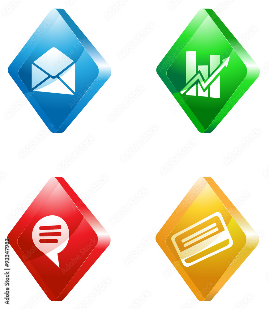 glass transparent color icon set
