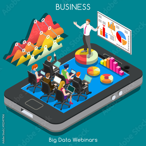 Webinars Business Isometric People Vector