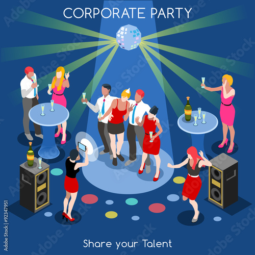 Team Party 01 People Isometric
