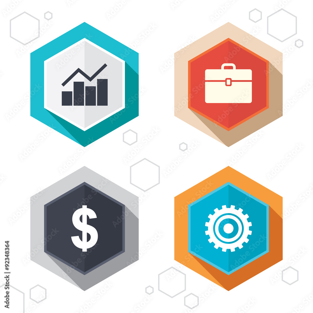 Business signs. Graph chart and case icons. Business signs. Graph chart and case icons.