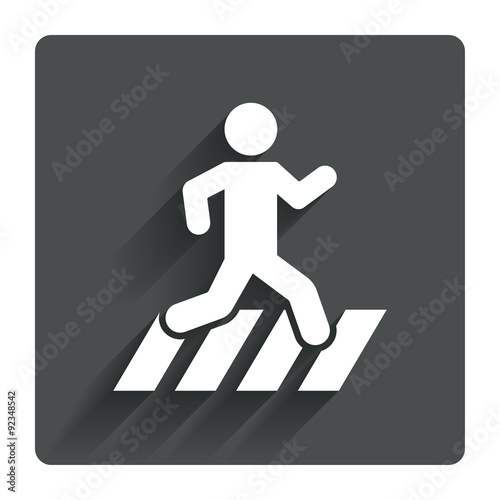 Crosswalk icon. Crossing street sign.