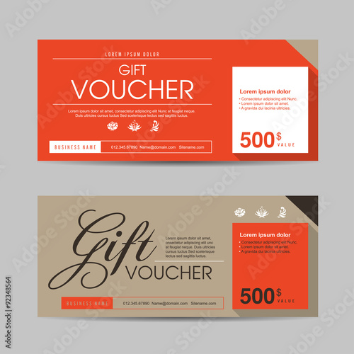 Gift voucher template with colorful pattern,Vector illustration
