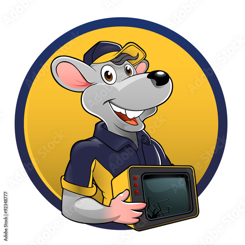 Smiling rat with tv