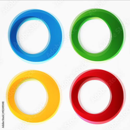 Set of round colorful vector shapes. 