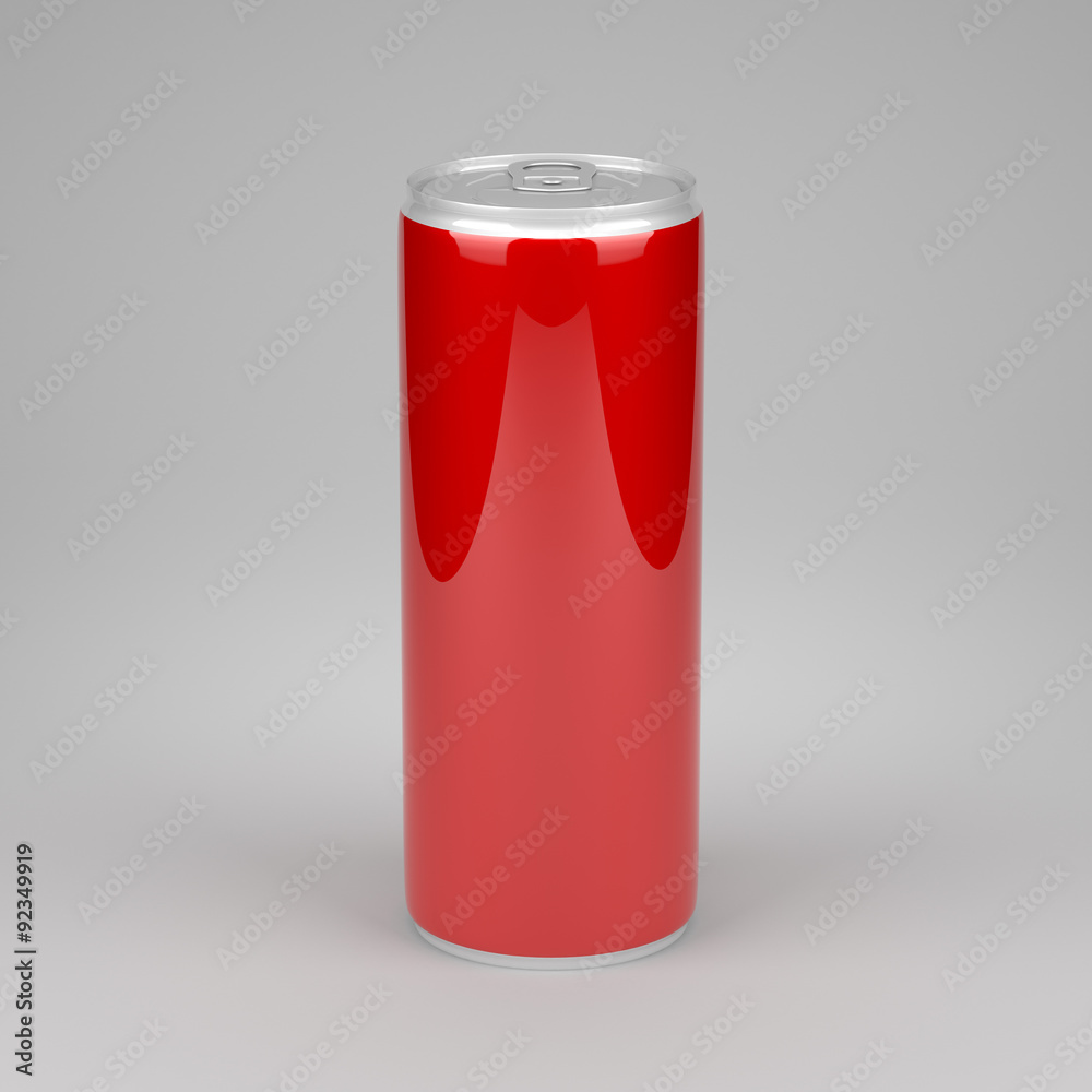 Small metal can with soda or energy drink Small metal can with soda or energy drink