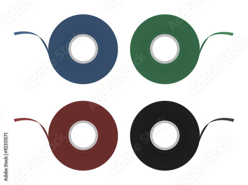 Blue, green, red, black insulation tape set