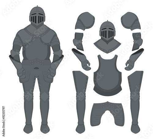 Fototapeta Medieval knight armor set