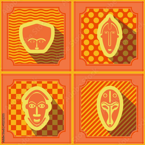 Seamless background with African ritual masks for your design