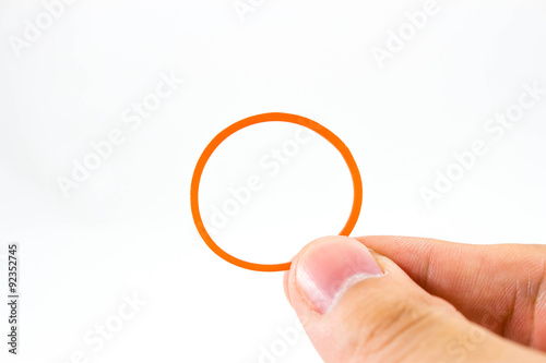 Rubber band on white background