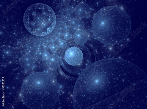 ractal computer-generated cosmos spheres