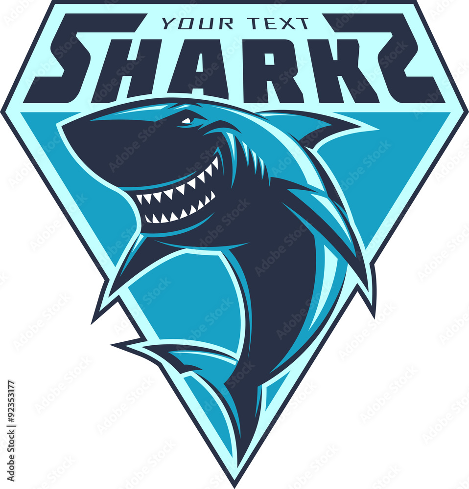 Naklejka premium Logo rekinów