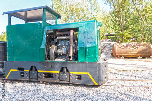 Mine train locomotive, Train in mining museum in Bohemia, Czech Republic