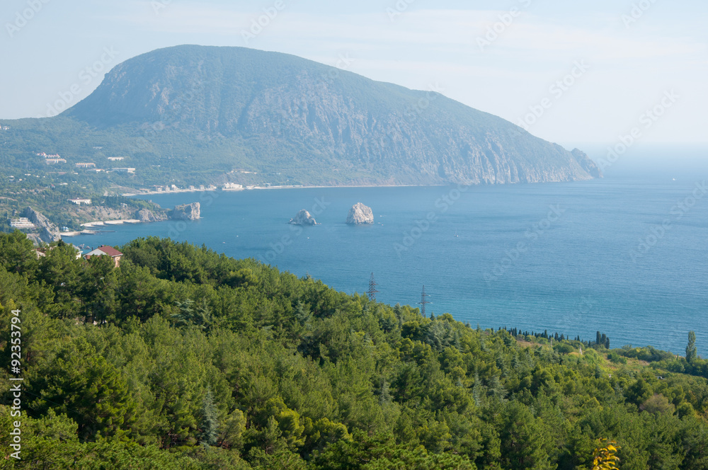 Landscape view of Gurzuf village and Ayu-Dag mountain, Crimea