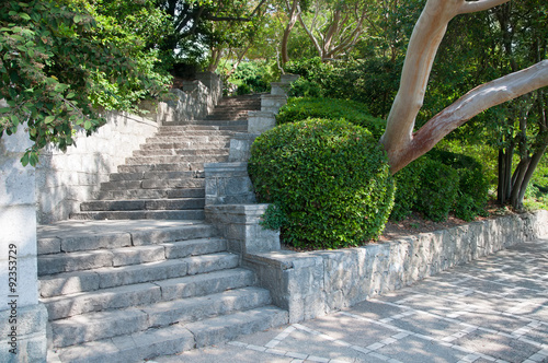 Stone stairway at Nikitsky botanical garden, Crimea