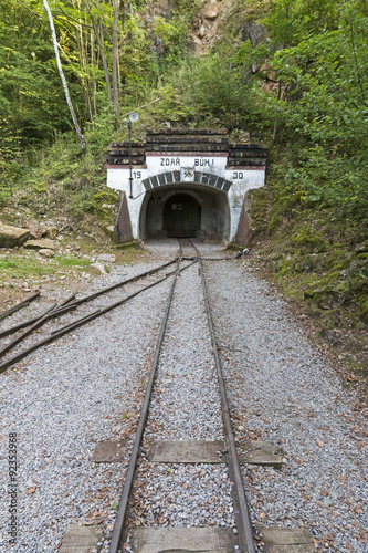 Museum in unused limestone mine with railways in Bohemia, Czech Republic