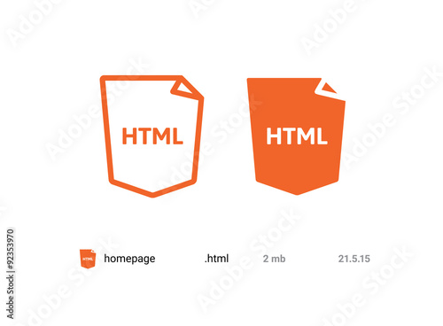 Vector html5 icon. Line and classic format icon.