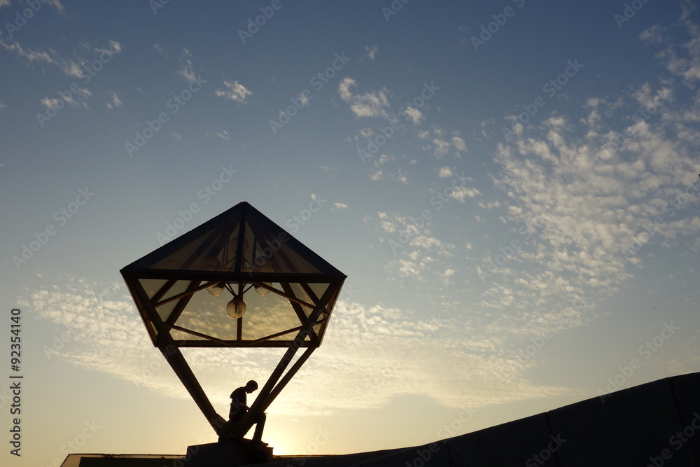 The young man dreams of a boundless sky The young man dreams of a boundless sky