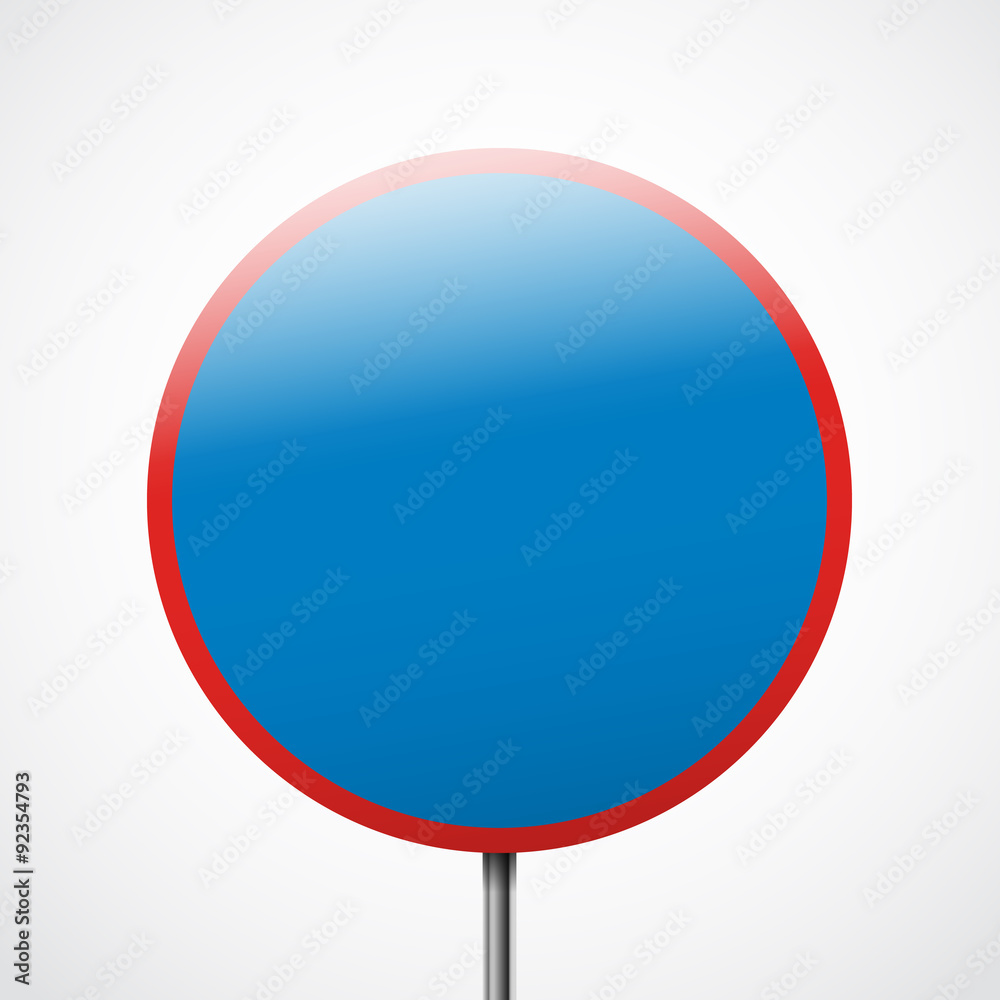 Road sign vector. Round order sign blue with red stroke. Stock Vector ...