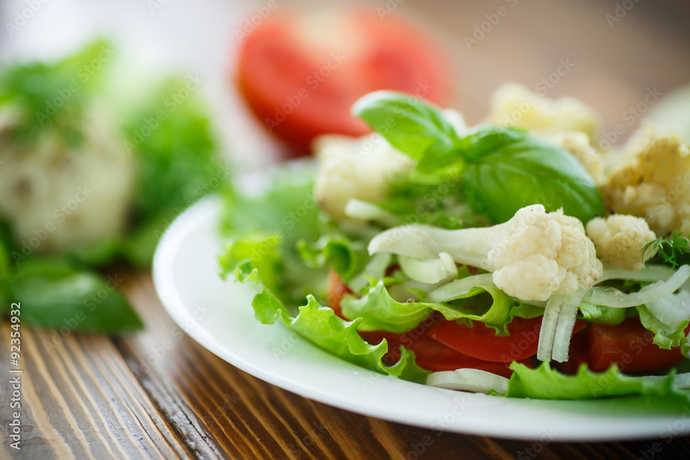 salad with cauliflower, tomatoes and herbs salad with cauliflower, tomatoes and herbs